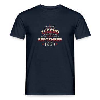Une légende est née en septembre 1963 - T-shirt homme - marine - Devant - AI Model Male 178 light (178cm)