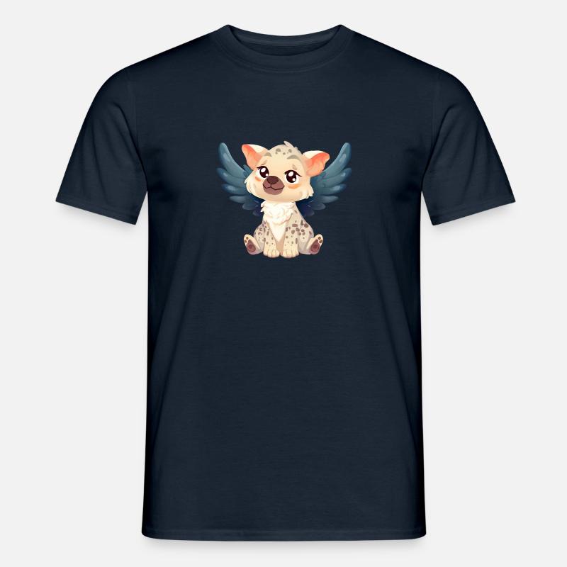 Kawaii Hyäne-Engel - Süßer Flug durch die Wolken - Männer T-Shirt - Navy