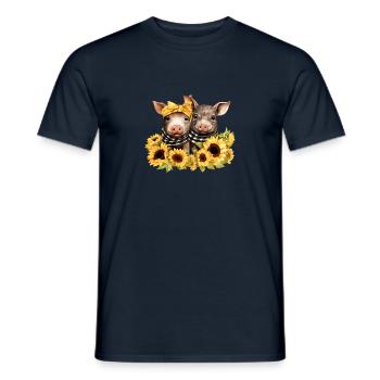 Cochons comme meilleurs amis, tournesol, bandana u - T-shirt homme - marine - Devant - AI Model Male 178 light (178cm)