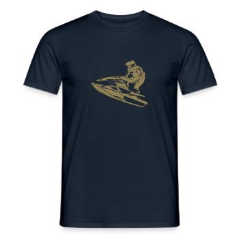 Rasanter Jetski in Silhouette - Männer T-Shirt - Navy - Vorne - AI Model Male 178 light (178cm)