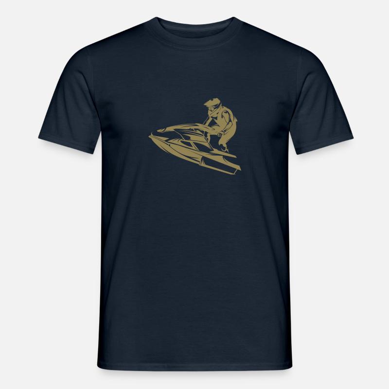 Rasanter Jetski in Silhouette - Männer T-Shirt - Navy