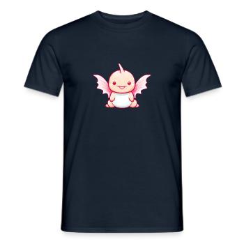 Axolotl meets Dino - Imaginative Wings - Men's T-Shirt - navy - Front - AI Model Male 178 light (178cm)