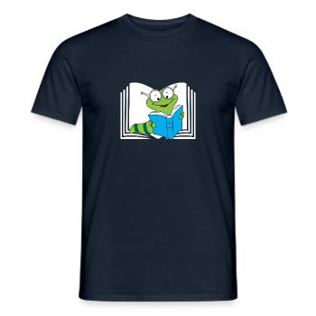 Books Bookworm - Men's T-Shirt - navy - Front - AI Model Male 178 light (178cm)