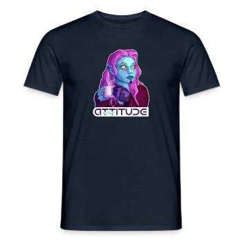 Außerirdische Attitüde #12 - Männer T-Shirt - Navy - Vorne - AI Model Male 178 light (178cm)