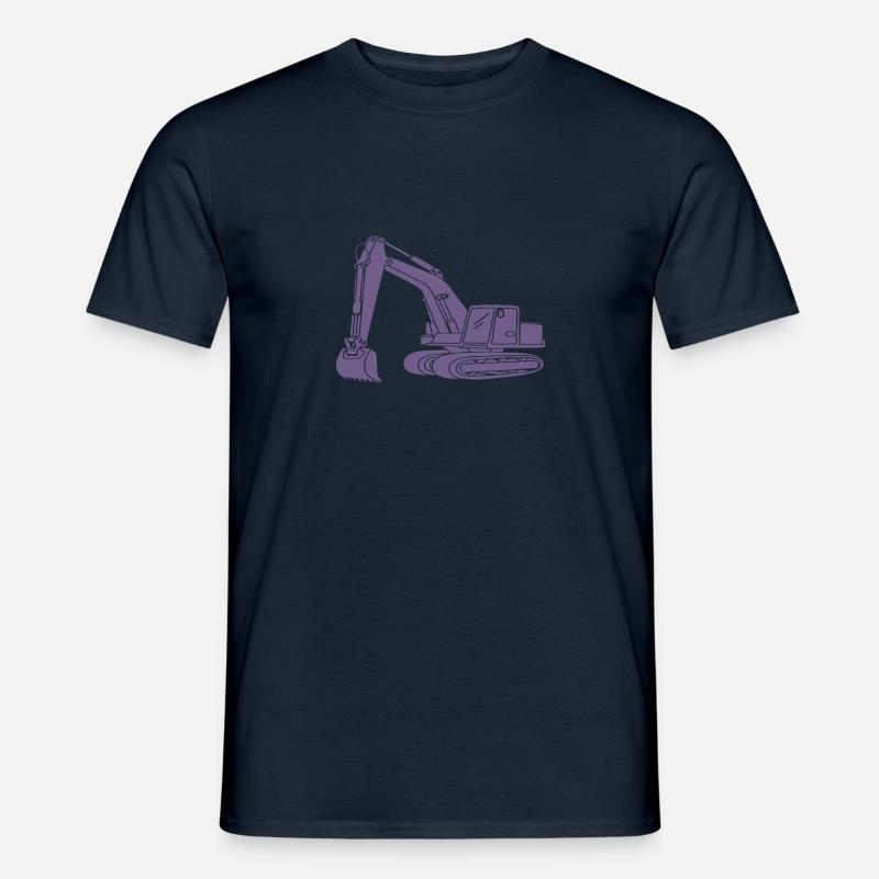 Baggerfahrer Silhouette - Baugeräteführer - Männer T-Shirt - Navy