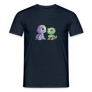 Grüner Alien Schildkröte Fusion - Männer T-Shirt - Navy - Vorne - AI Model Male 178 light (178cm)