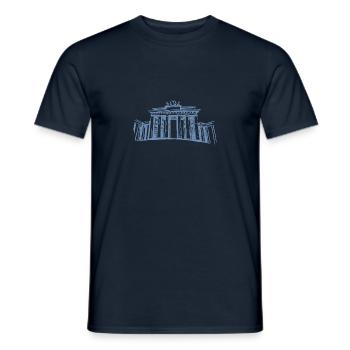 Porte de Brandebourg de Berlin - T-shirt homme - marine - Devant - AI Model Male 178 light (178cm)