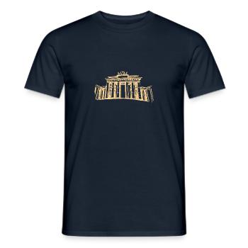 Porte de Brandebourg de Berlin - T-shirt homme - marine - Devant - AI Model Male 178 light (178cm)