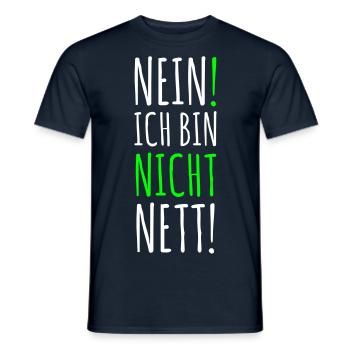 146 Nein ich bin nicht nett Spruch 2c - Männer T-Shirt - Navy - Vorne - AI Model Male 178 light (178cm)