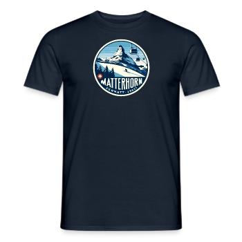 Matterhorn Zermatt Alpen Berge Schweiz Ski Winter - Männer T-Shirt - Navy - Vorne - AI Model Male 178 light (178cm)