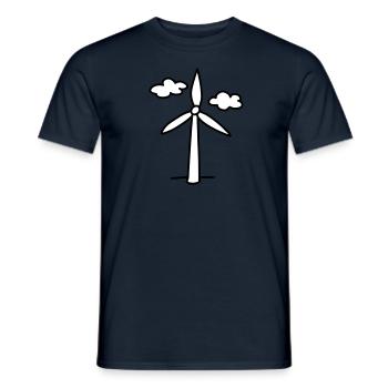 Windrad - Ökostrom - Männer T-Shirt - Navy - Vorne - AI Model Male 178 light (178cm)