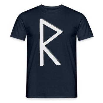 Futhark Runic Alphabet Raidho - Men's T-Shirt - navy - Front - AI Model Male 178 light (178cm)