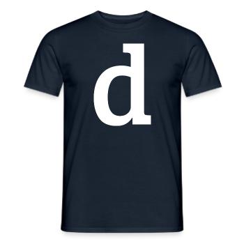 Buchstabe d "d" weiß - Männer T-Shirt - Navy - Vorne - AI Model Male 178 light (178cm)