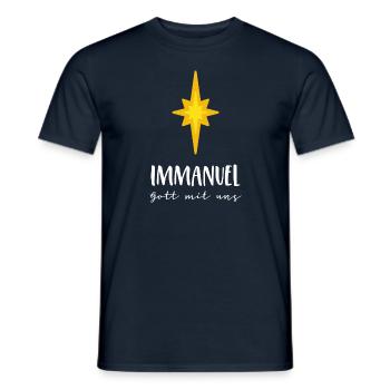 Immanuel - God with us Christmas Jesus Star - Men's T-Shirt - navy - Front - AI Model Male 178 light (178cm)
