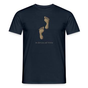 Kreta Sand - Männer T-Shirt - Navy - Vorne - AI Model Male 178 light (178cm)