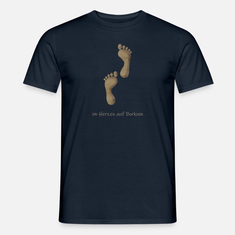 Im Herzen auf Borkum Sand - Männer T-Shirt - Navy