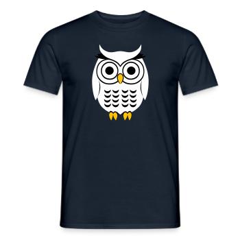Owl Black and White - Men's T-Shirt - navy - Front - AI Model Male 178 light (178cm)