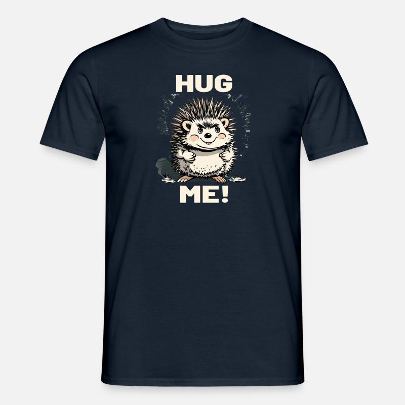 Hug me Igel - Drück mich - Männer T-Shirt - Navy