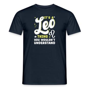 Zodiac sign Leo - Men's T-Shirt - navy - Front - AI Model Male 178 light (178cm)