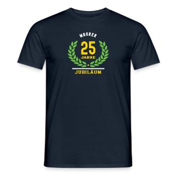 Maurer Jubiläum 25 Jahre 25 jähriges Jubilaeum - Männer T-Shirt - Navy - Vorne - AI Model Male 178 light (178cm)