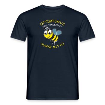 SUMSI MIT PO, Optimismus - Männer T-Shirt - Navy - Vorne - AI Model Male 178 light (178cm)