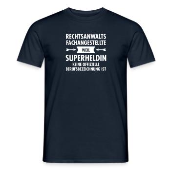 Rechtsanwaltsfachangestellte - Superheldin - Männer T-Shirt - Navy - Vorne - AI Model Male 178 light (178cm)