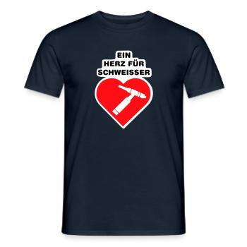 Ein Herz Für Schweißer - WIG - Männer T-Shirt - Navy - Vorne - AI Model Male 178 light (178cm)
