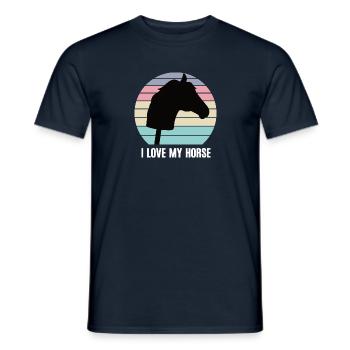 I Love My Horse Pferd Reiten Reiterin Hobbyhorsing - Männer T-Shirt - Navy - Vorne - AI Model Male 178 light (178cm)