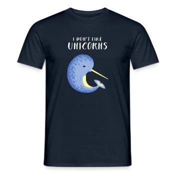 Narwhal - Je n'aime pas les licornes - T-shirt homme - marine - Devant - AI Model Male 178 light (178cm)