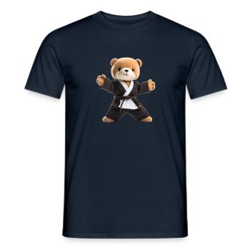 Karate Bear - Men's T-Shirt - navy - Front - AI Model Male 178 light (178cm)