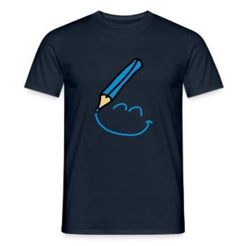 doodle_smiley_3c - T-shirt homme - marine - Devant - AI Model Male 178 light (178cm)