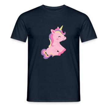 Einhorn - Männer T-Shirt - Navy - Vorne - AI Model Male 178 light (178cm)