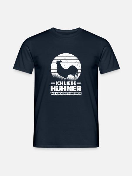 Ich liebe Hühner die kacken Frühstück. Bauernhof - Männer T-Shirt - Navy