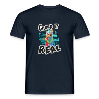 Creep It Real - Krypto-Clown - Männer T-Shirt - Navy - Vorne - AI Model Male 178 light (178cm)