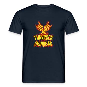 Punkrock Skinhead - Männer T-Shirt - Navy - Vorne - AI Model Male 178 light (178cm)