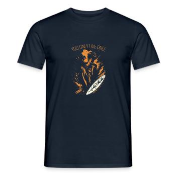 YOLO - Men's T-Shirt - navy - Front - AI Model Male 178 light (178cm)