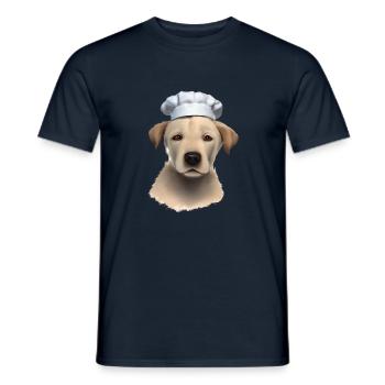 Puppy Cooking Golden Retriever Restaurateur Chiens - T-shirt homme - marine - Devant - AI Model Male 178 light (178cm)