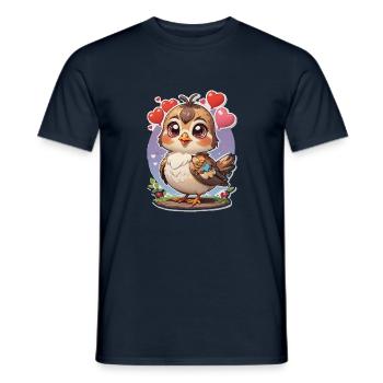 Bird Sweet Hearts - Men's T-Shirt - navy - Front - AI Model Male 178 light (178cm)
