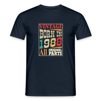 Vintage born in 1988 - Original parts - T-shirt homme - marine - Devant - AI Model Male 178 light (178cm)