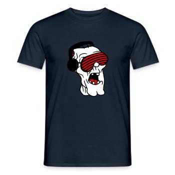 DJ Zombie Monstre Horreur Halloween Fête Musique - T-shirt homme - marine - Devant - AI Model Male 178 light (178cm)