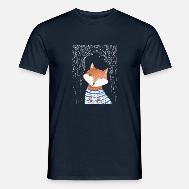 Cozy Winter Fox - Men's T-Shirt - navy