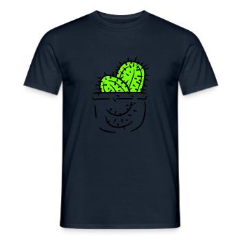 2 Brusttasche Kaktus Pflanzen Stachelige Kakteen - Männer T-Shirt - Navy - Vorne - AI Model Male 178 light (178cm)