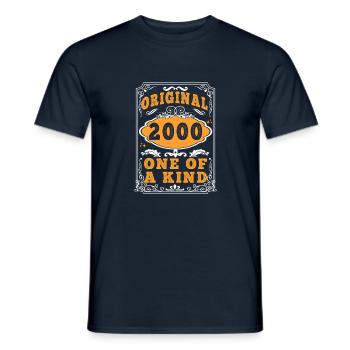 Vintage Né(e) en 2000 made in 2000 25 ans. Art_20 - T-shirt homme - marine - Devant - AI Model Male 178 light (178cm)