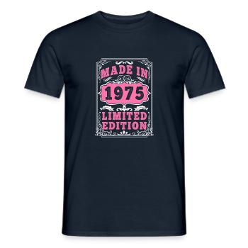 Vintage Born in 1975 made in 1975 50 years old. Art_20 - Men's T-Shirt - navy - Front - AI Model Male 178 light (178cm)