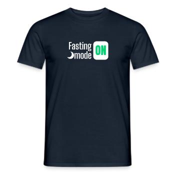 Fasting mode ON text design - Men's T-Shirt - navy - Front - AI Model Male 178 light (178cm)