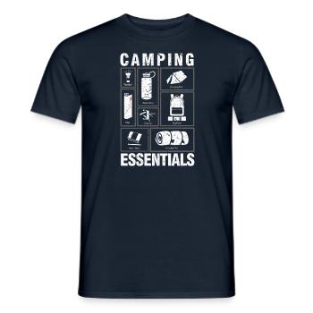 Camping Shirt Grundlagen - Männer T-Shirt - Navy - Vorne - AI Model Male 178 light (178cm)