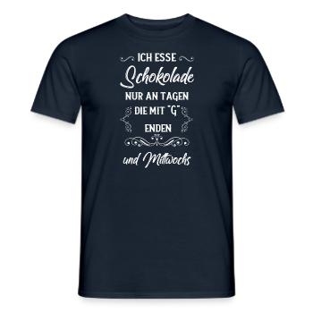 Ich esse Schokolade Sprüche - Männer T-Shirt - Navy - Vorne - AI Model Male 178 light (178cm)