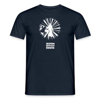 lumière du monde - Polonais - T-shirt homme - marine - Devant - AI Model Male 178 light (178cm)