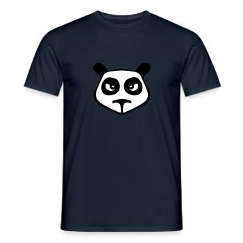 panda geek gamer drawing villain - Men's T-Shirt - navy - Front - AI Model Male 178 light (178cm)