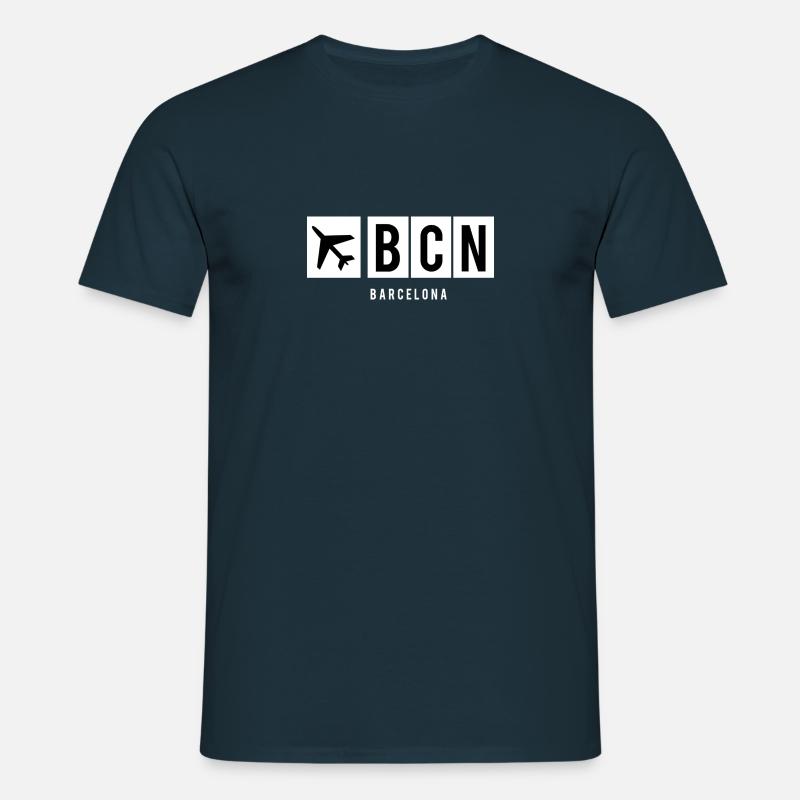 FLUGHAFENCODE BCN - Männer T-Shirt - Navy